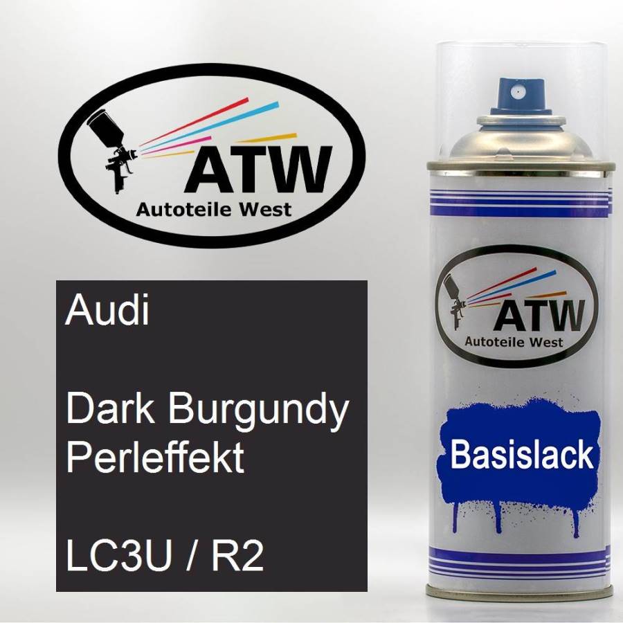 Audi, Dark Burgundy Perleffekt, LC3U / R2: 400ml Sprühdose, von ATW Autoteile West.